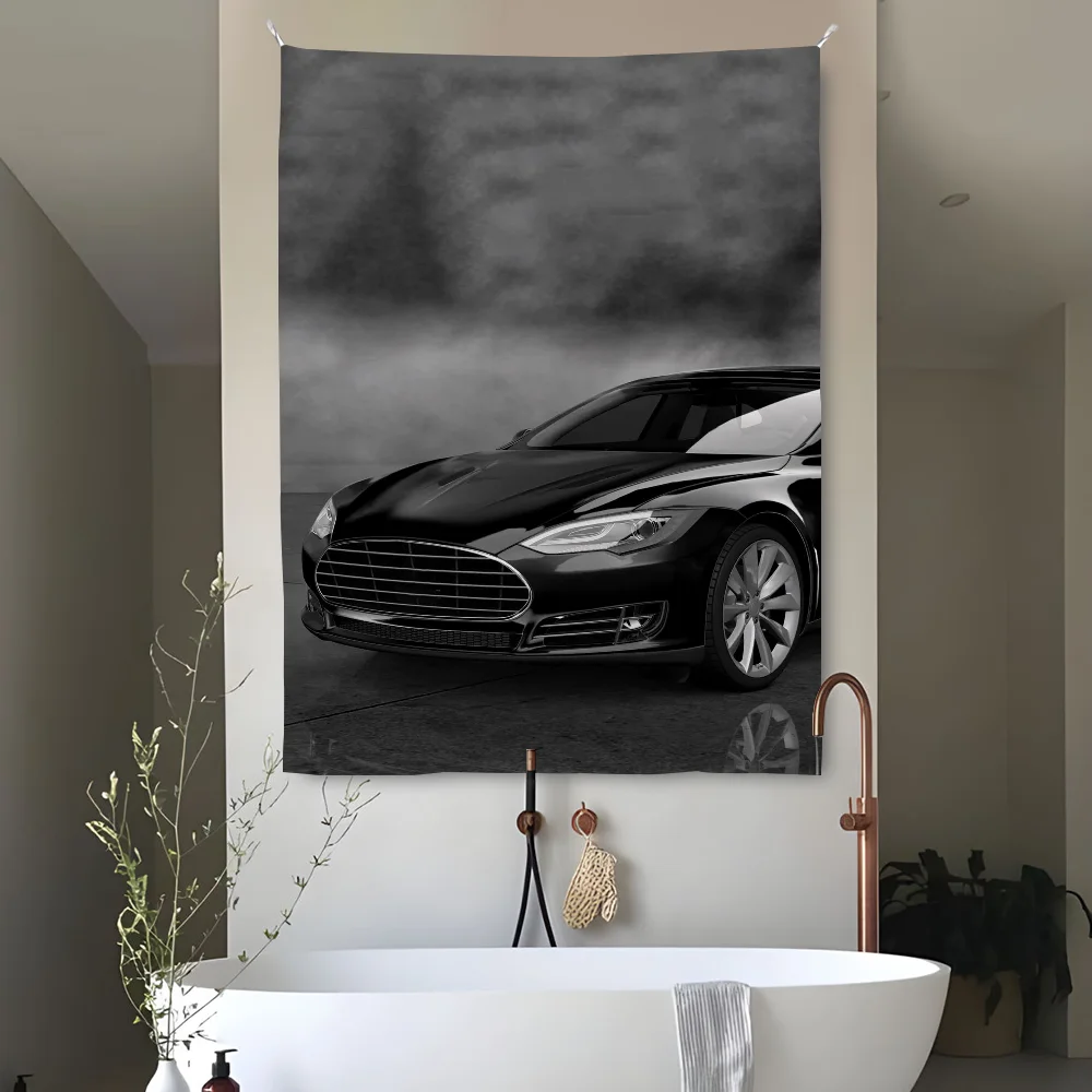 

Cool T-TESLAS Car 3 X Tapestry Perfect For Home&Living Bedroom Decor Wall Art Backdrop Banner