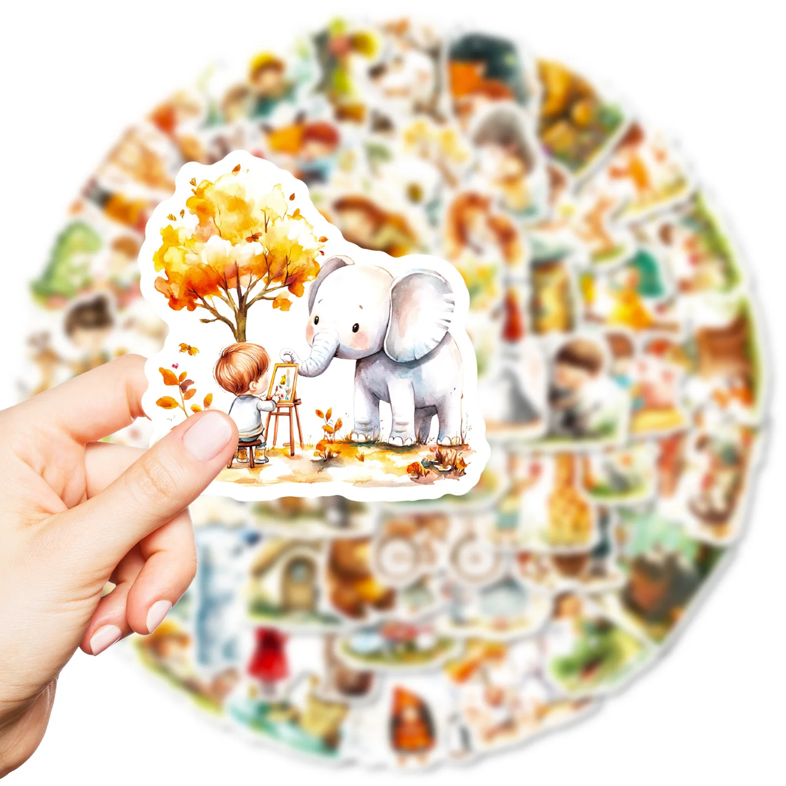 

56PCS Cartoon Cute Magic Forest Animal Sticker Creative Funny Waterproof Doodle DIY Laptop Luggage Skateboard Decal Kids Toy