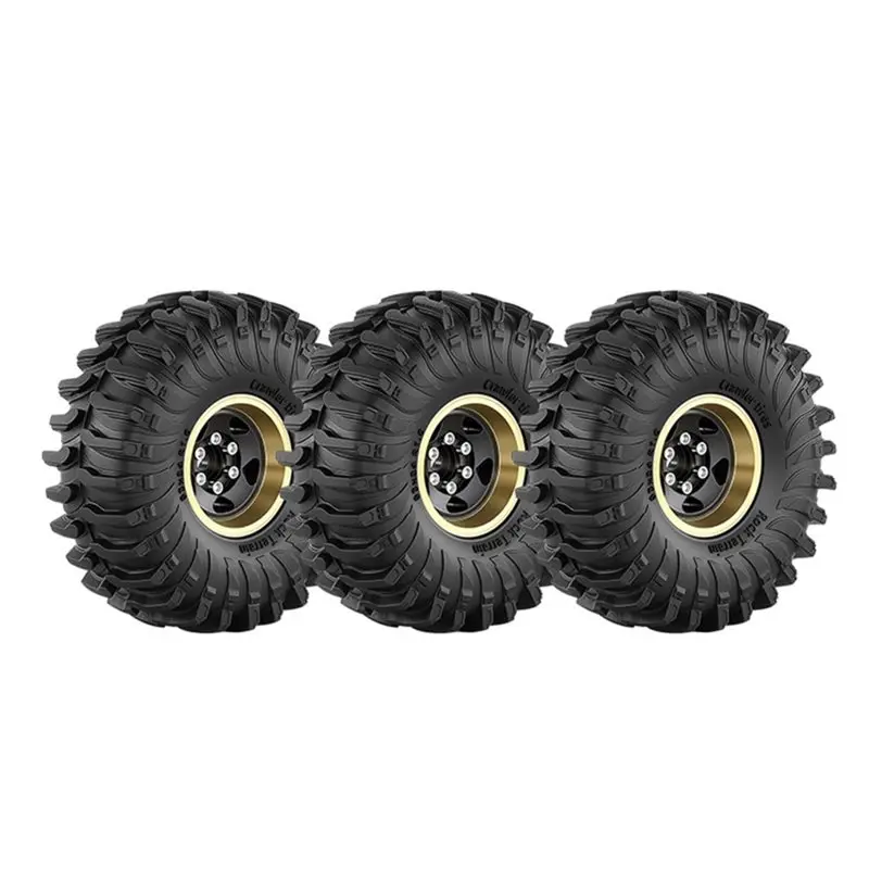 ABUM-RC Crawler Beadlock Tires& Hub(4Pcs)- 1.0 Inch Fitment For 1/18 TRX4M SCX24 FMS Ascent-18 RC Car Parts
