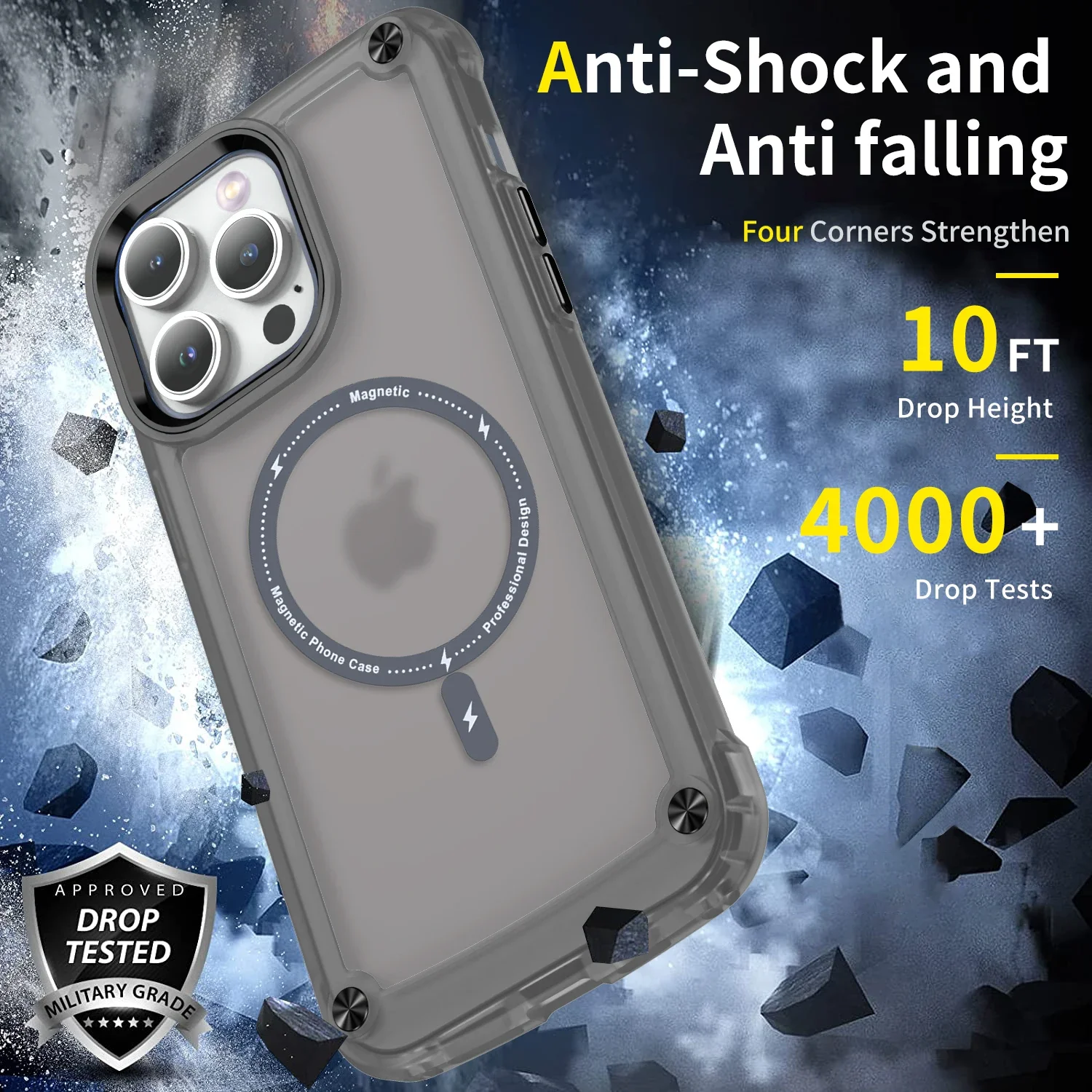 Translucent Hybrid Armor Shockproof Case For iPhone 11 12 13 14 15 Pro Max Magsafe Magnetic TPU Bumper Hard Plastic Phone Cover