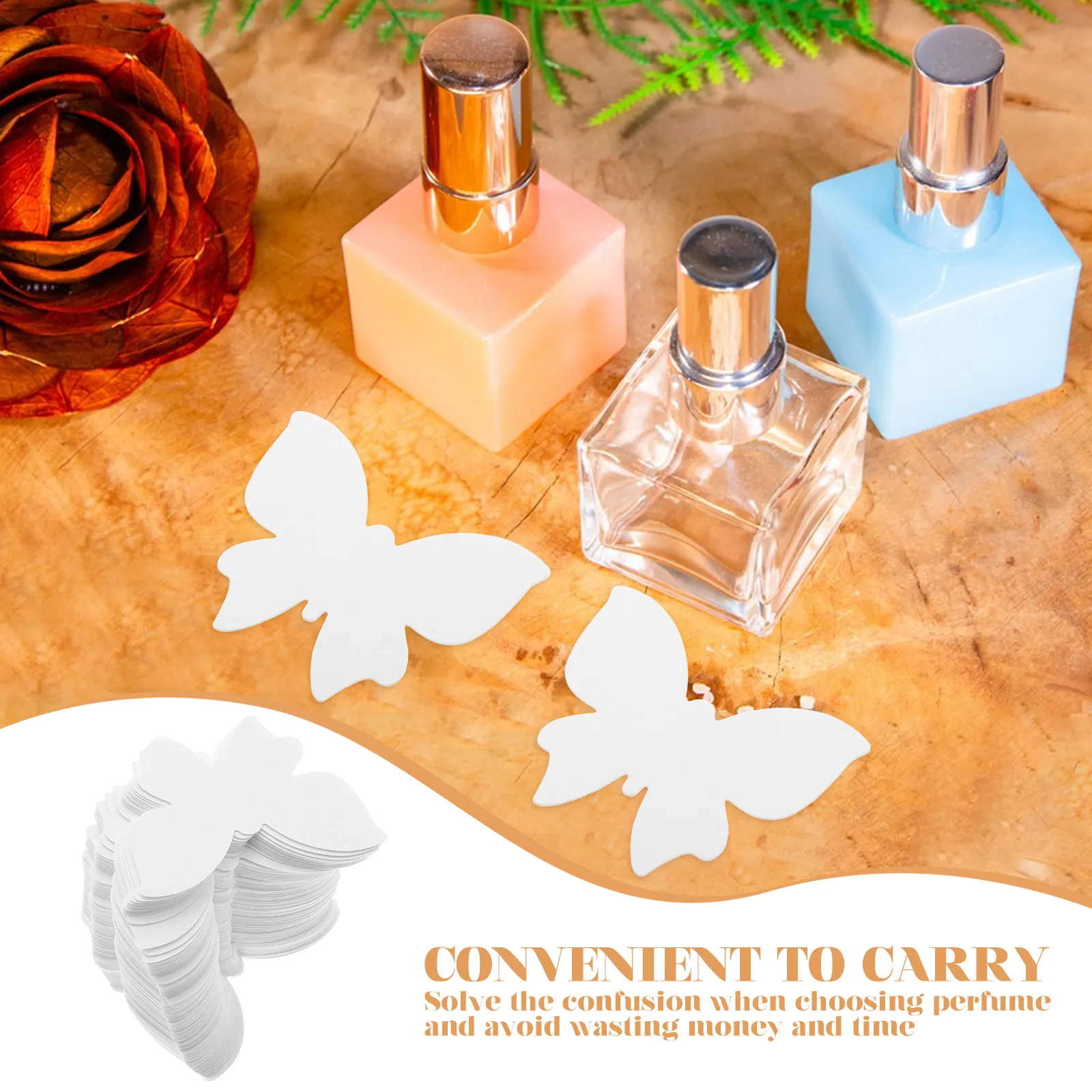 100Pcs Butterfly Perfume Paper Strips Safe Natural Material for Fragrance Sampling Scent Cards Aromatherapy Test Strips Perfume