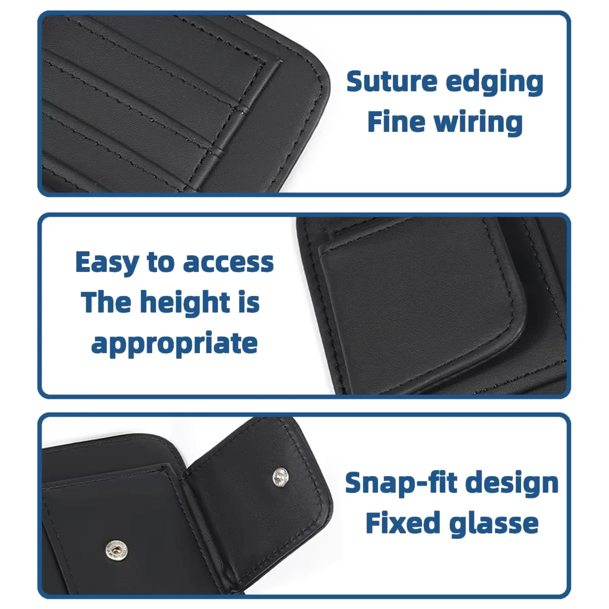 Car Sun Visor Storage Clip Multi-Pocket Business Card Management Sunglasses Holder Visor Organizer Auto Interior Accessories