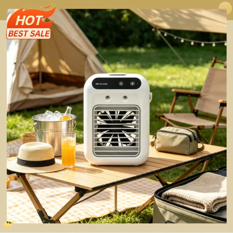 Mini cold air blower, office humidification and cooling, small bladeless cold fan, with arechargeable 1800mAh lithium ,spray coo