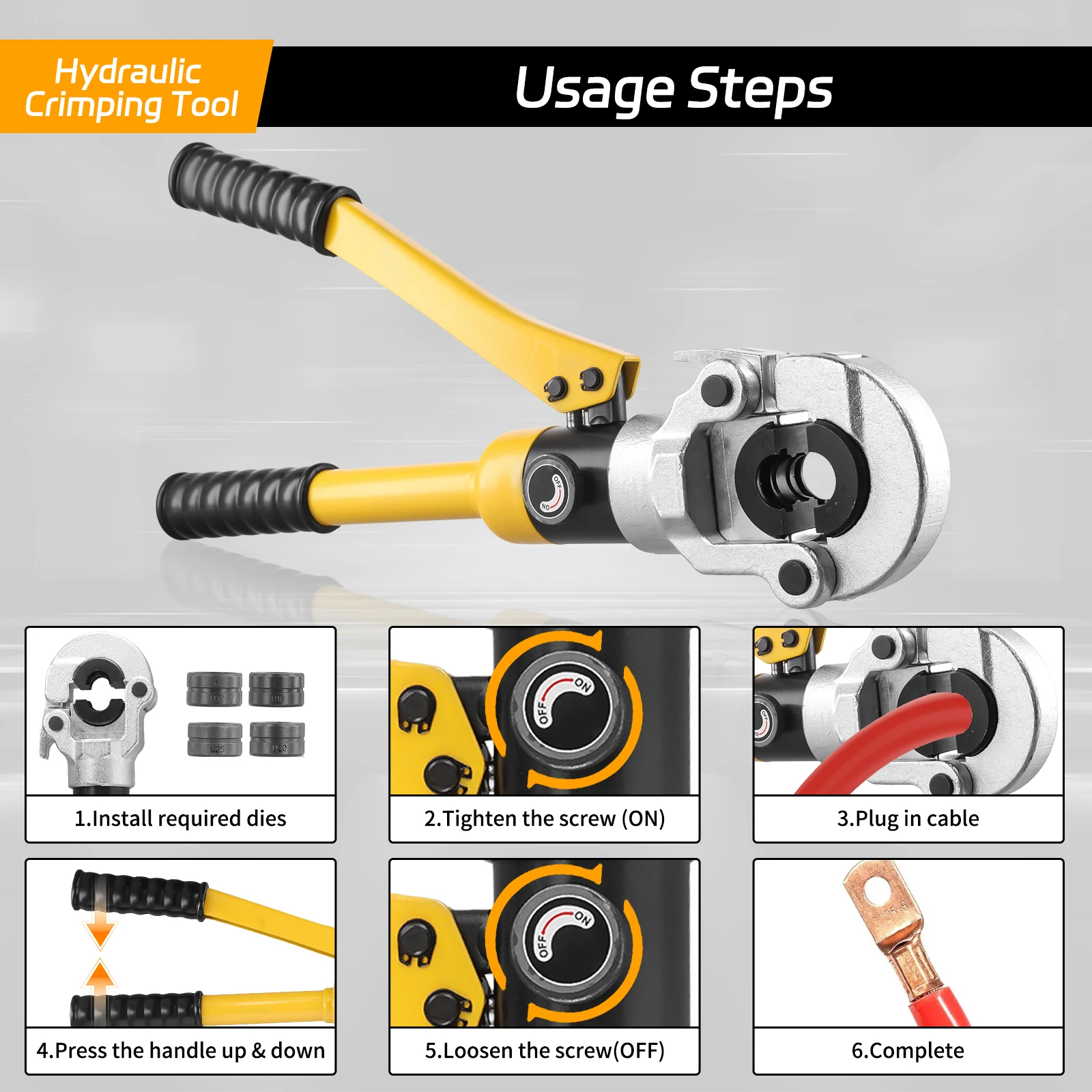 Herramienta hidráulica para engarzar tubos y tuberías Podofo, alicates para engarzar con presión, para tuberías de aluminio y plástico, con moldes U16/20/25/32.