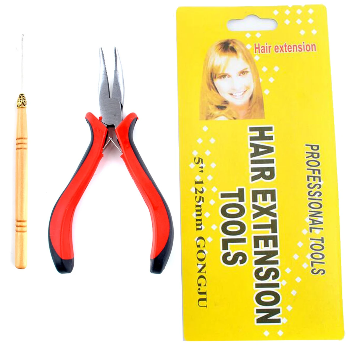 Pliers and Pulling Needle  Hair Extensions Pliers Professional Hair Extension Tools