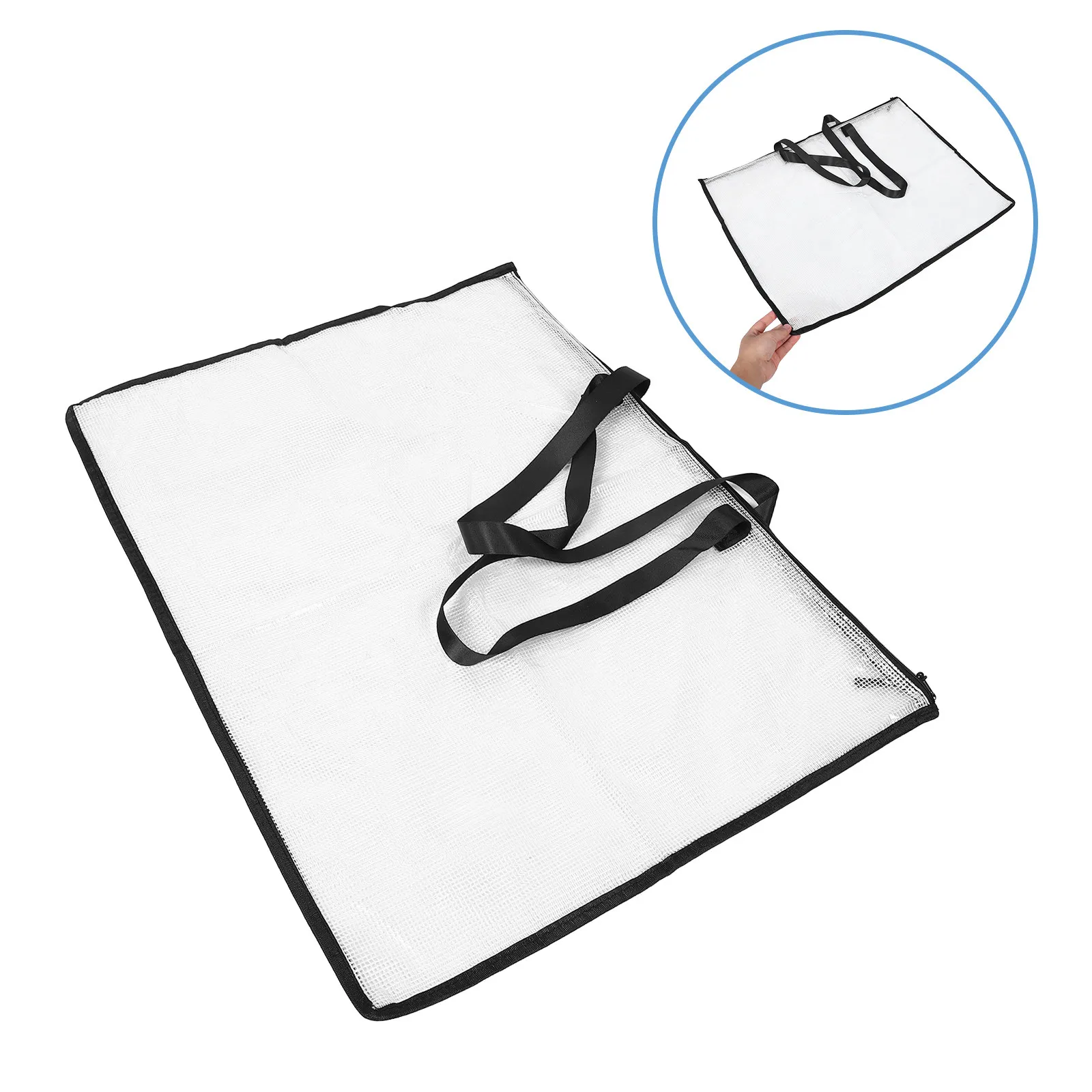 

Art Portfolio Bag Clear Zipper Storage Organizer Folder Large Capacity Handle for Paintings Posters Artwork Storage Case Artist