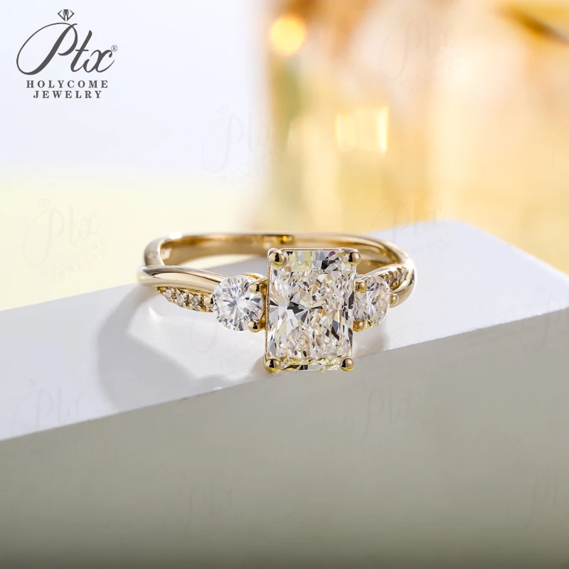 

Lab Grown Diamond Ring 1ct 2ct 3ct D Color Radiant 10k14k18k Gold Women Bridal Promise Anniversary Band Ideal Gift for Her