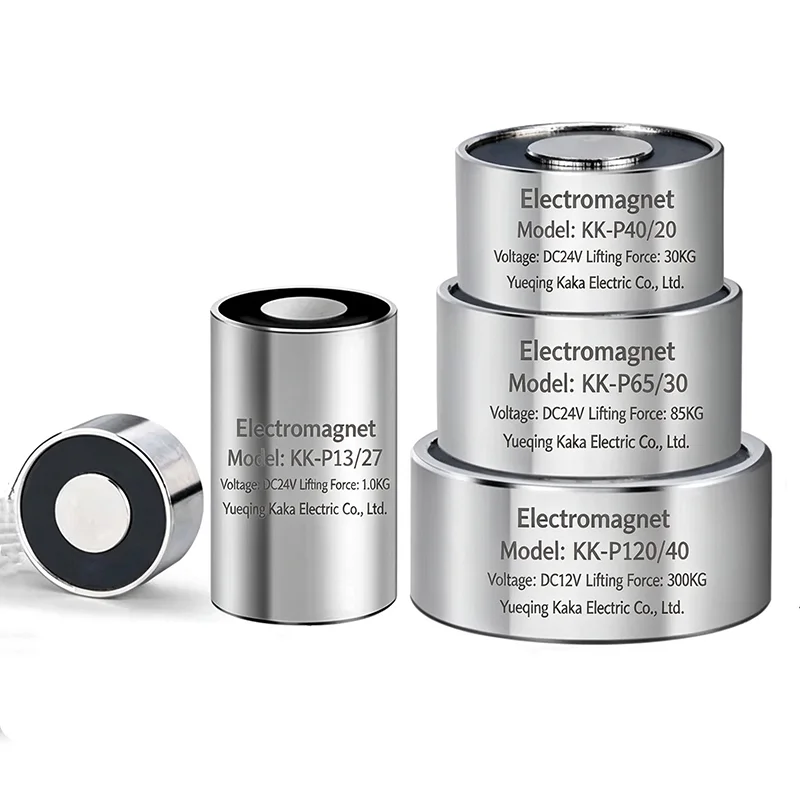 Sucker Type Circular Electromagnet With Suction Force of 0.3~120KG Miniature High-power 12V 24V DC Round Electromagnet