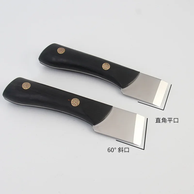 Leather Craft Knife Leather Cutting Knife High-carbon Steel Blade Integrated Black Sandalwood Handle for DIY Leather Crafts