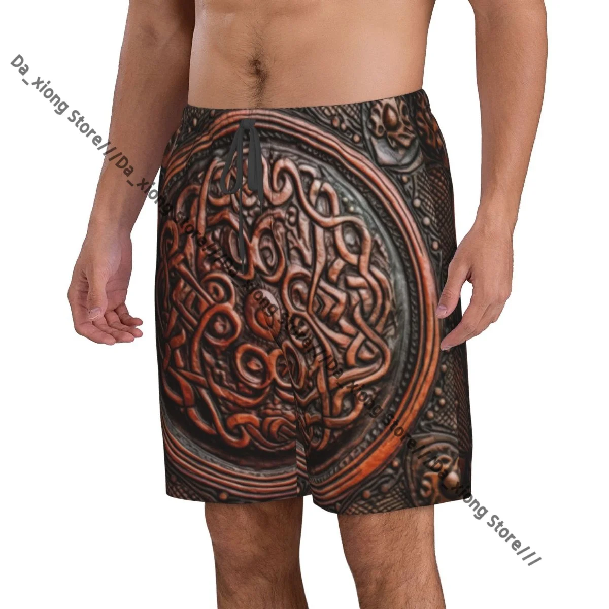 Men's Beach Short Swim Shorts Wooden Carved Ornament On The Door Surfing Sport Board Shorts Swimwear