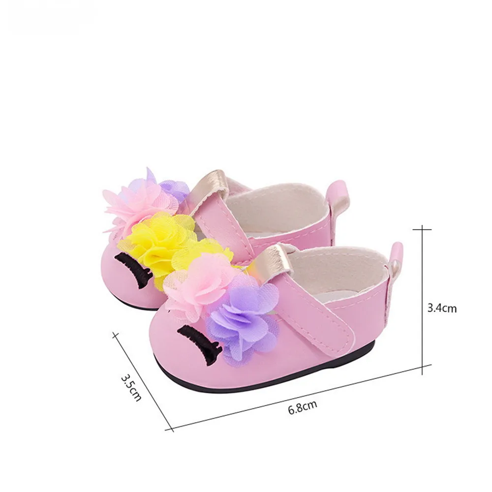 PU 7cm Shoes Fit 18 Inch American And 43cm New Born Baby Doll Cloth Shoes Accessories For Our generation Girl\'s Doll