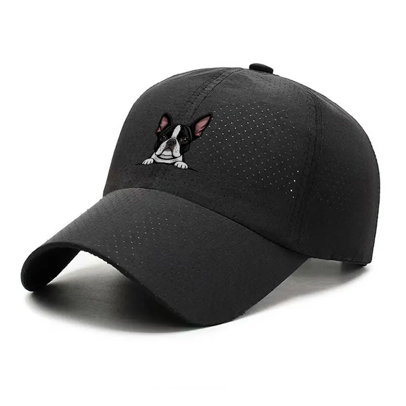 Boston Terrier Quick Dry Adjustable Baseball Cap Lightweight Outdoor Sports Hat for Men and Women