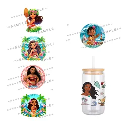 Disney Movie Moana Cute UV DTF Transfer Sticker Waterproof Transfers Decals For 16oz Glass Cup Wrap Stickers 11x12cm