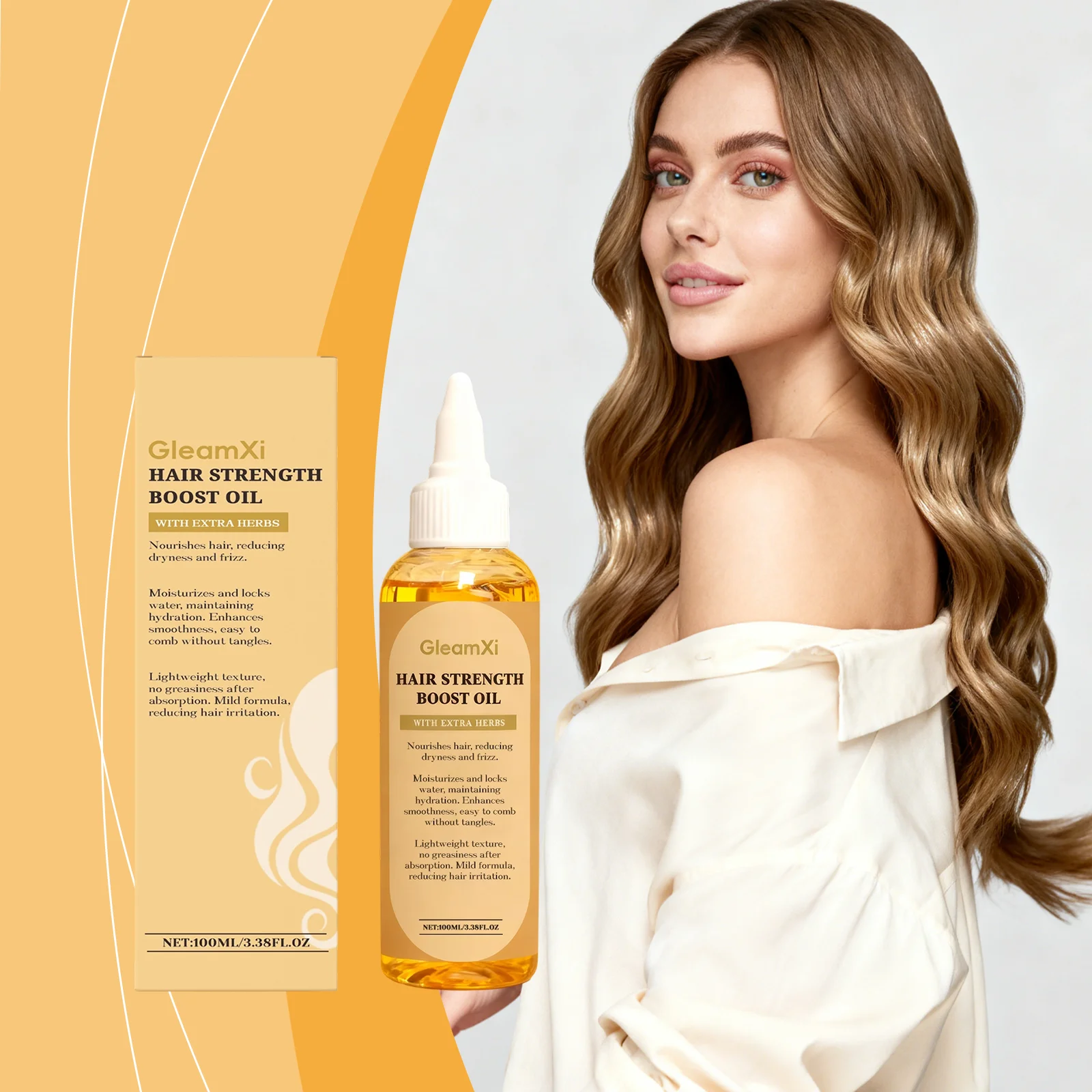 

Moisturizing Hair Care Essential Oil - Softens Strands Enhances Smoothness Locks in Moisture Keeps Hair Light Fresh Non-greasy