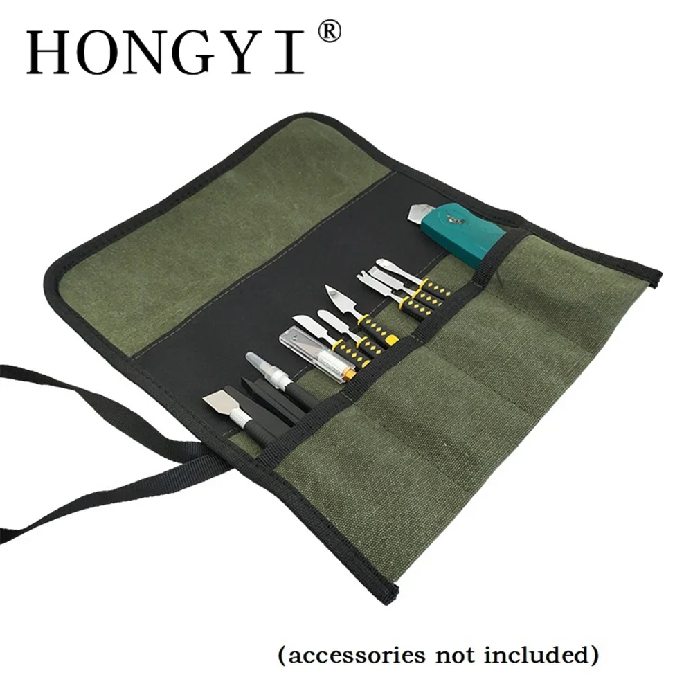 1PC Multiple Pockets Multi-Purpose Roll Up Tool Bag Oxford Cloth Wrench Pouch Screwdrivers Drills Storage Case Bag Hanging Tool