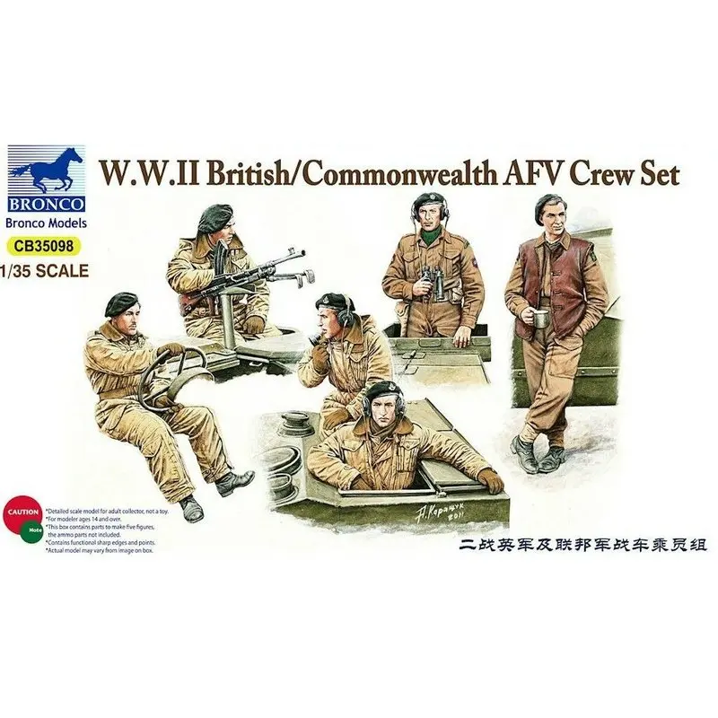 

BRONCO CB35098 1/35 WWII British/Commonwealth AFV Crew Set - Scale Assemble Model Kit