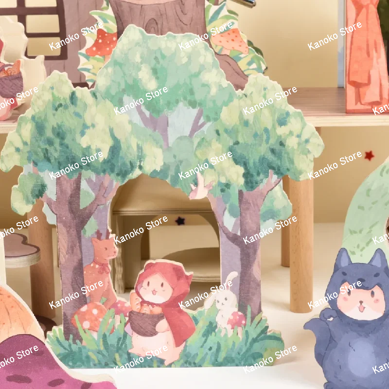 Capuzinho vermelho série multi-história casa de hamster de madeira pequeno animal gaiola paisagismo suprimentos ratos acessórios itens para animais de estimação