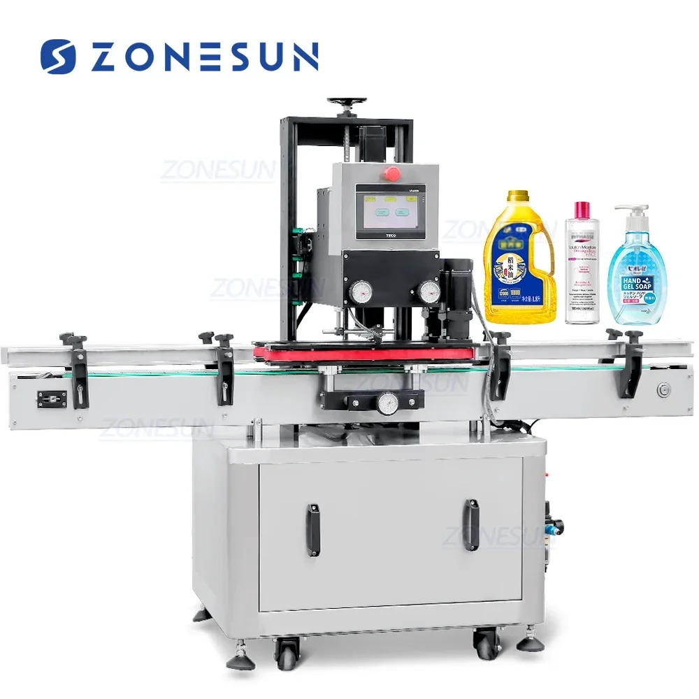 ZONESUN ZS-XG440S Automatic Glass Dropper Bottle Body Gel Cosmetic Spray Bottle Cap Screwing Capper Shampoo Capping Machine