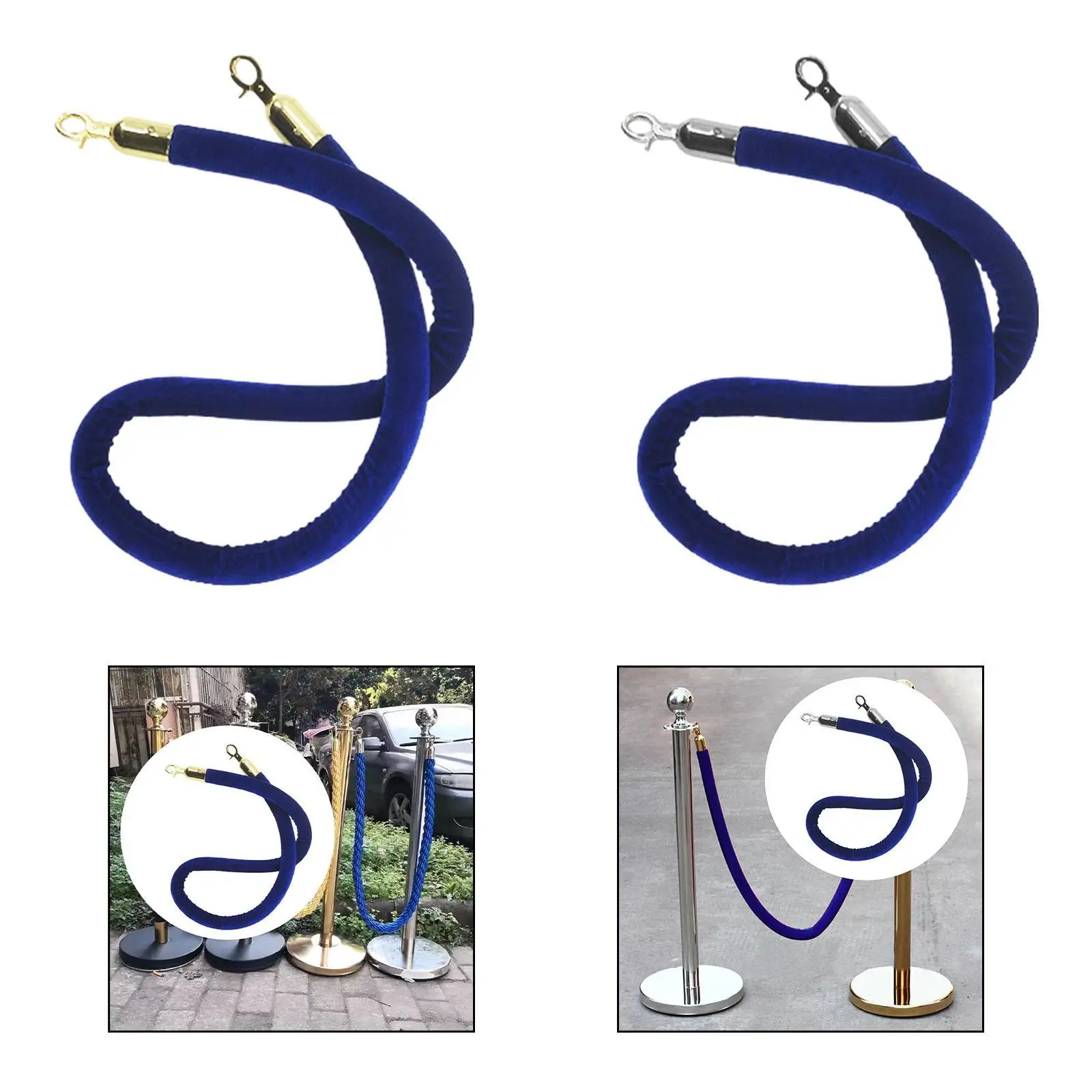 

59inch Crowd Control Barrier Rope Luxurious Sturdy Replace for Hotel Theater