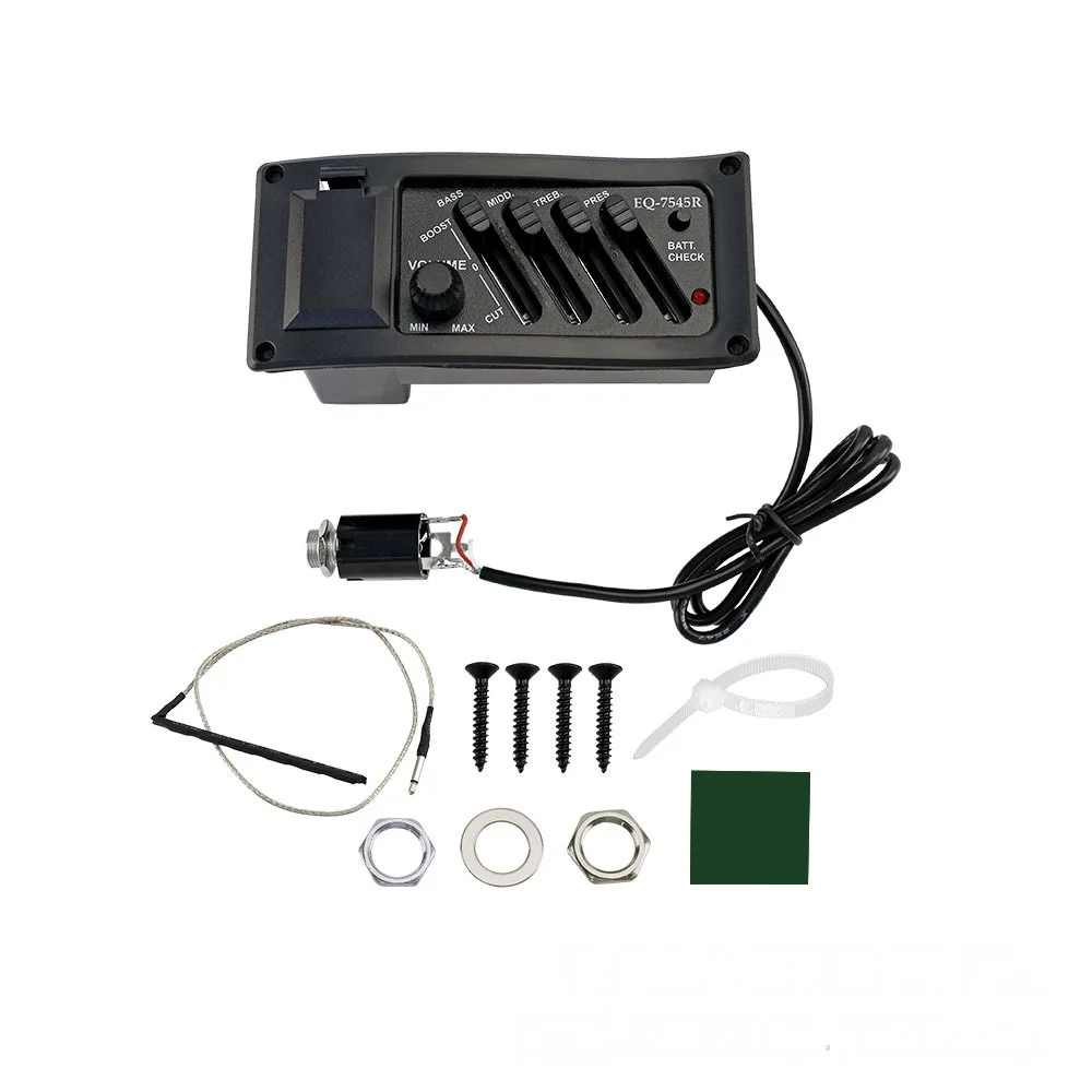 1pc 7545R Acoustic Guitar Pickup with 4 Band EQ Preamp for Electric Acoustic Guitar Musical Instrument Accessory