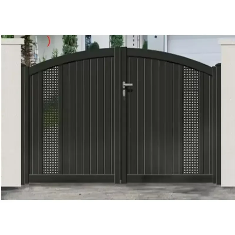 Custom Designed Latest Outdoor Aluminium Garden Fence and Main Gate with Automatic Sliding Open Style Powder Coating for