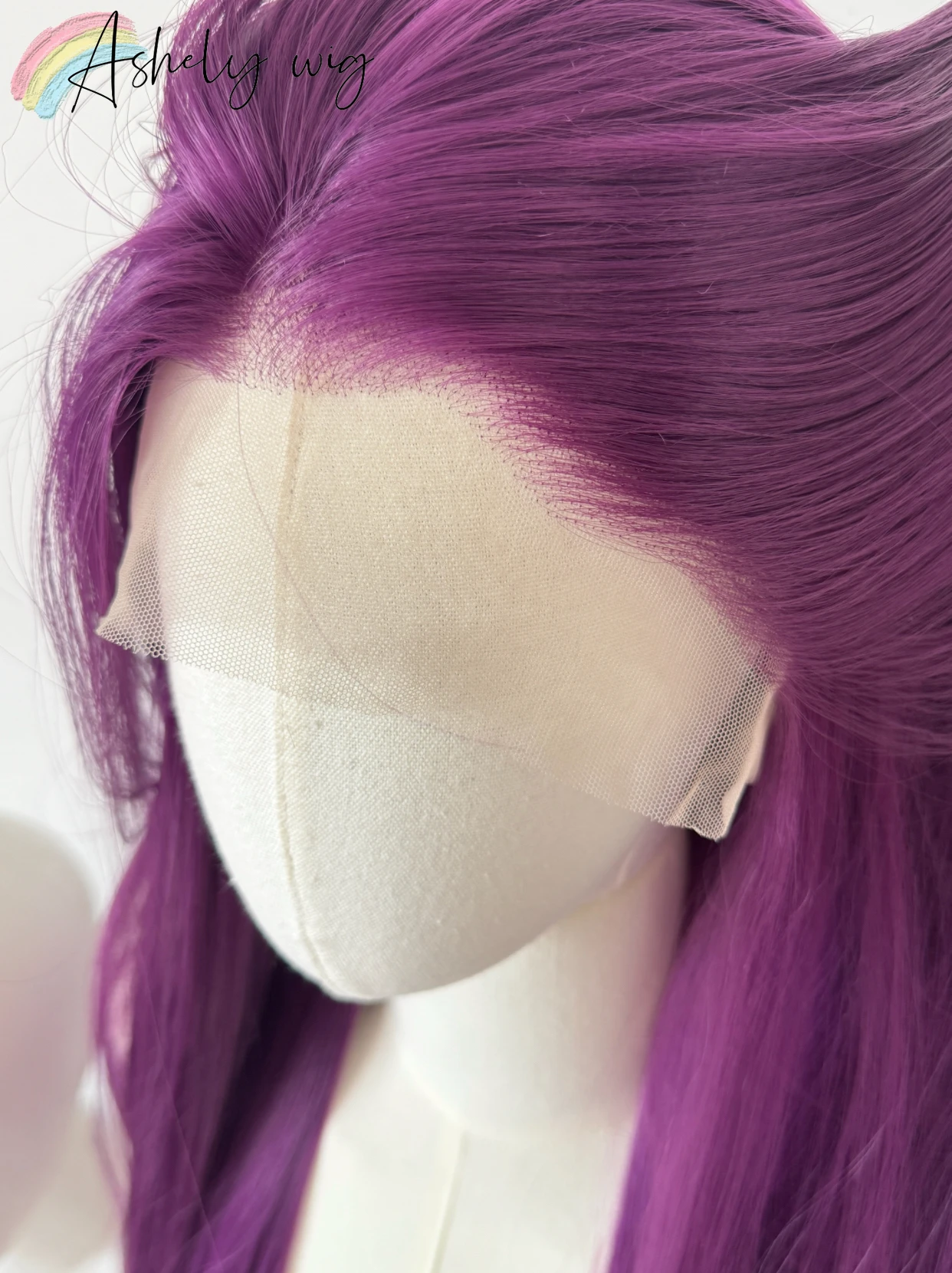 Ashely Raspberry Purple Wig Deep Purple Hand Hook Wigs 26inch 13*4 Large Lace on The Forehead Cosplay Synthetic Lace Wigs