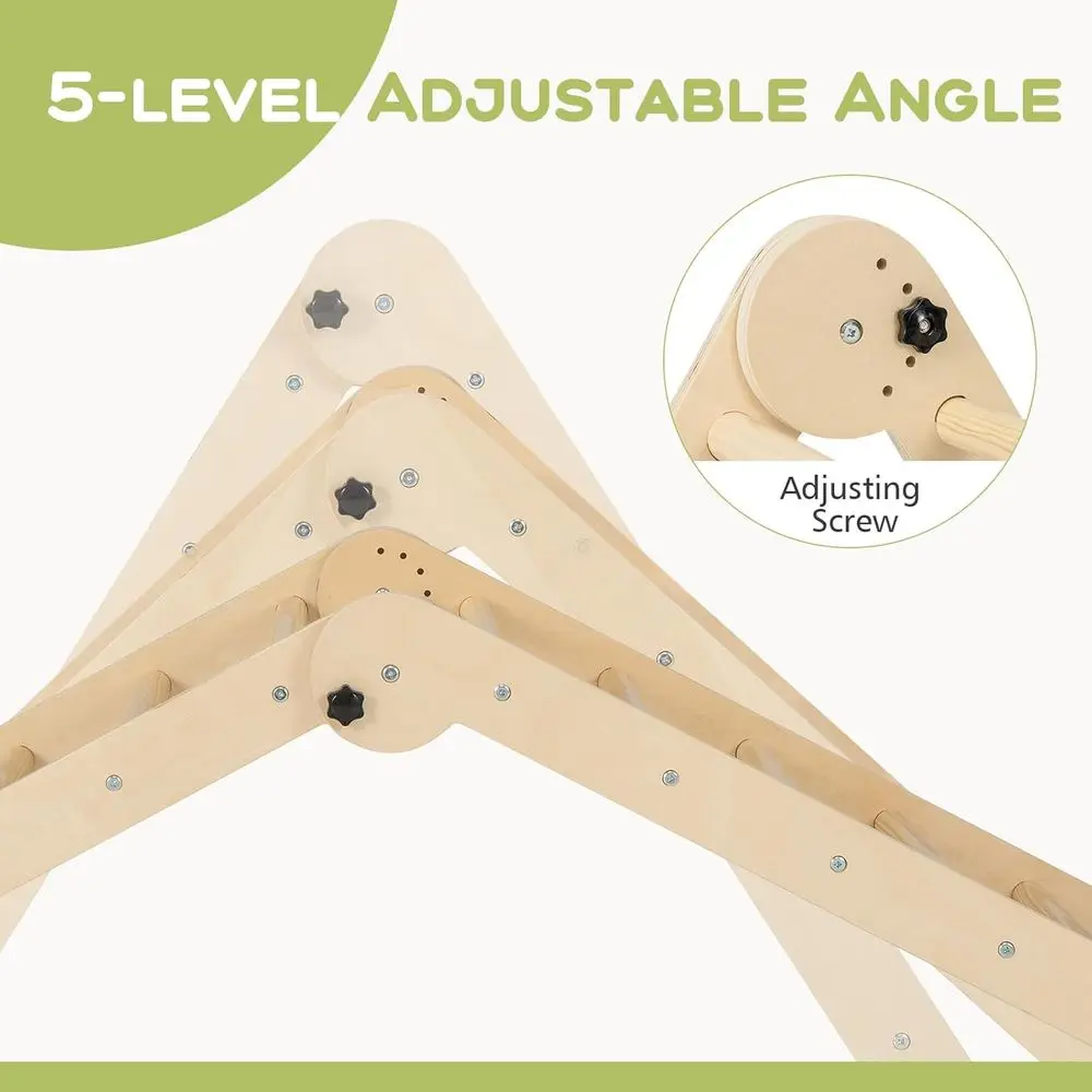 Pikler triângulo conjunto 8 em 1 brinquedos de escalada para crianças dobrável madeira montessori selva ginásio com criança torre ângulo ajust