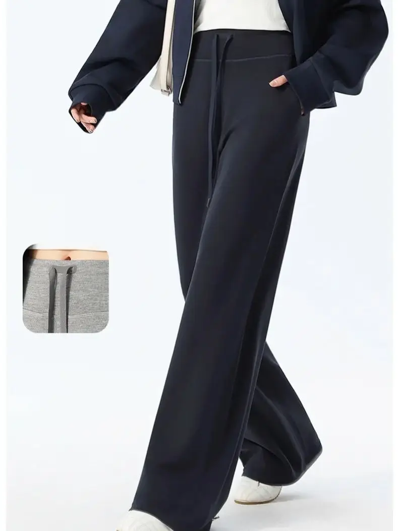 

Women's Casual Trousers Versatile High-Waisted Wide-Leg Trousers Flattering Drape Soft Stretch Fabric Durable Wear-Resistant