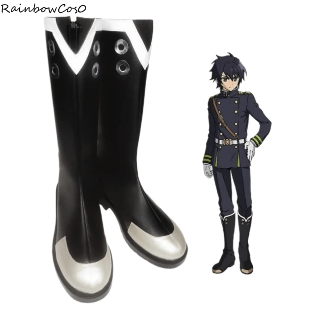 

Yuichiro Hyakuya Shinoa Hiiragi Seraph of the end Cosplay Shoes Boots Game Anime Party Halloween RainbowCos0 W5118