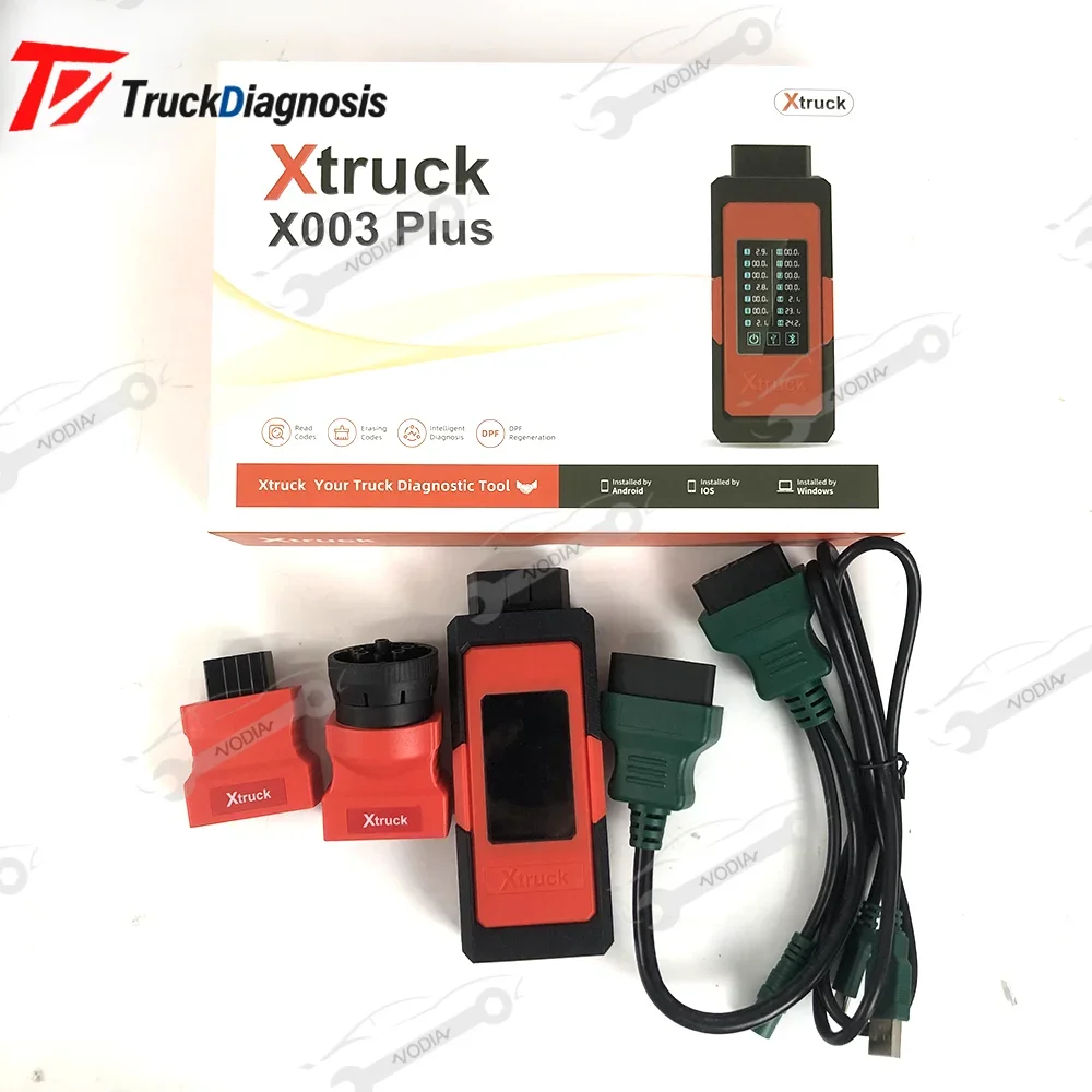 Intelligent diagnosis for Cum-mins with screen Xtruck X003 OBD voltage measurement truck diagnostic tool