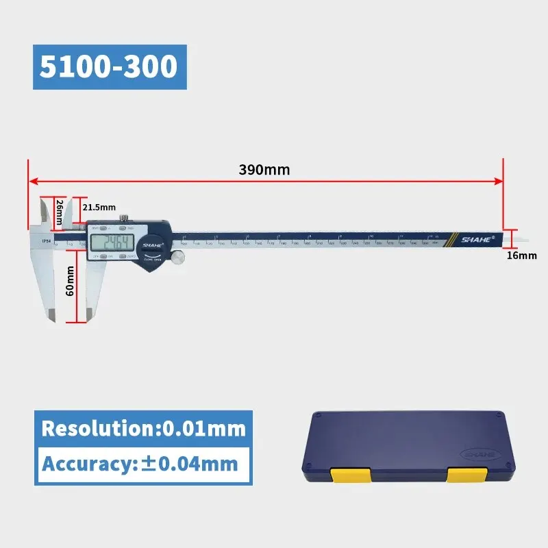 SHAHE Gehard roestvrij staal Digitale schuifmaat Elektronische schuifmaat Micrometer meetinstrumenten