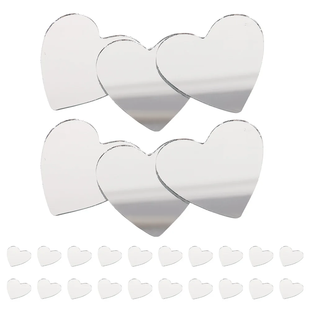 

30Pcs Heart Shaped Mirror Lens Small Glass Mirrors for Craft DIY Makeup Mirror Sheets Projects Small Mirrors