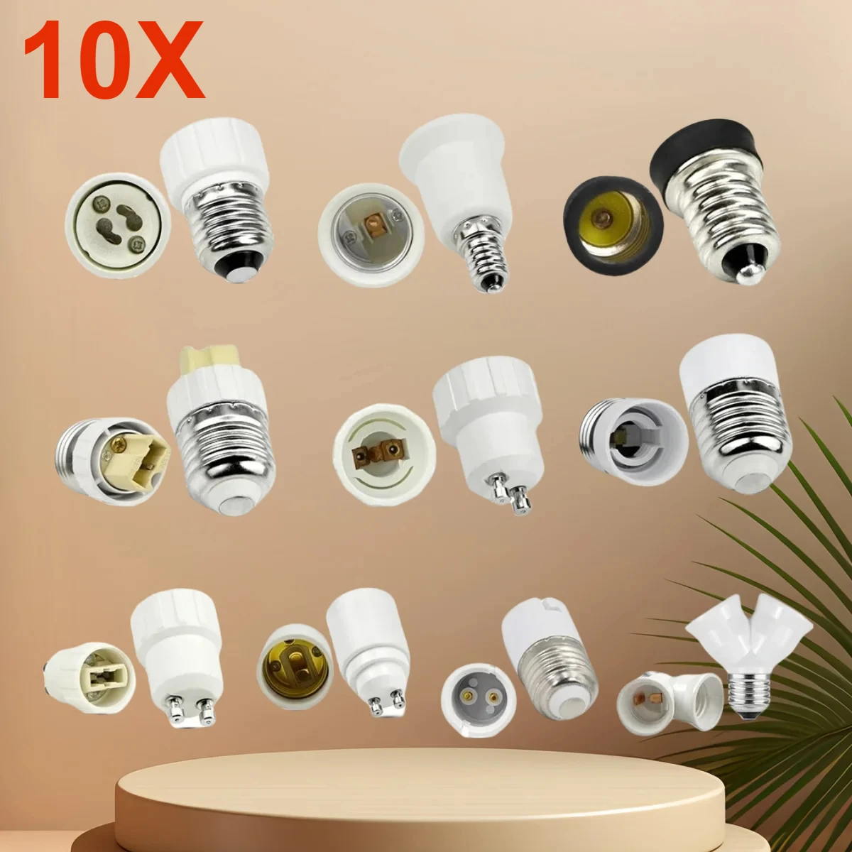 

10pcs LED Bulb Lamp Base Holder E27 E14 E12 GU10 G9 B22 GU24 Fireproof Pendant Ceiling Light Socket Adapter Lighting Accessories