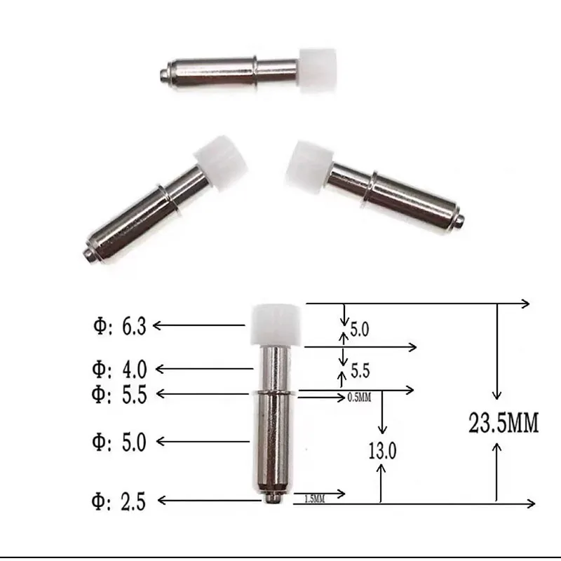 GP-2TS Rubber Head Spring Positioning Pin 5.0mm Diameter 23.5mm Total Length Elastic Locating Column 50PCS