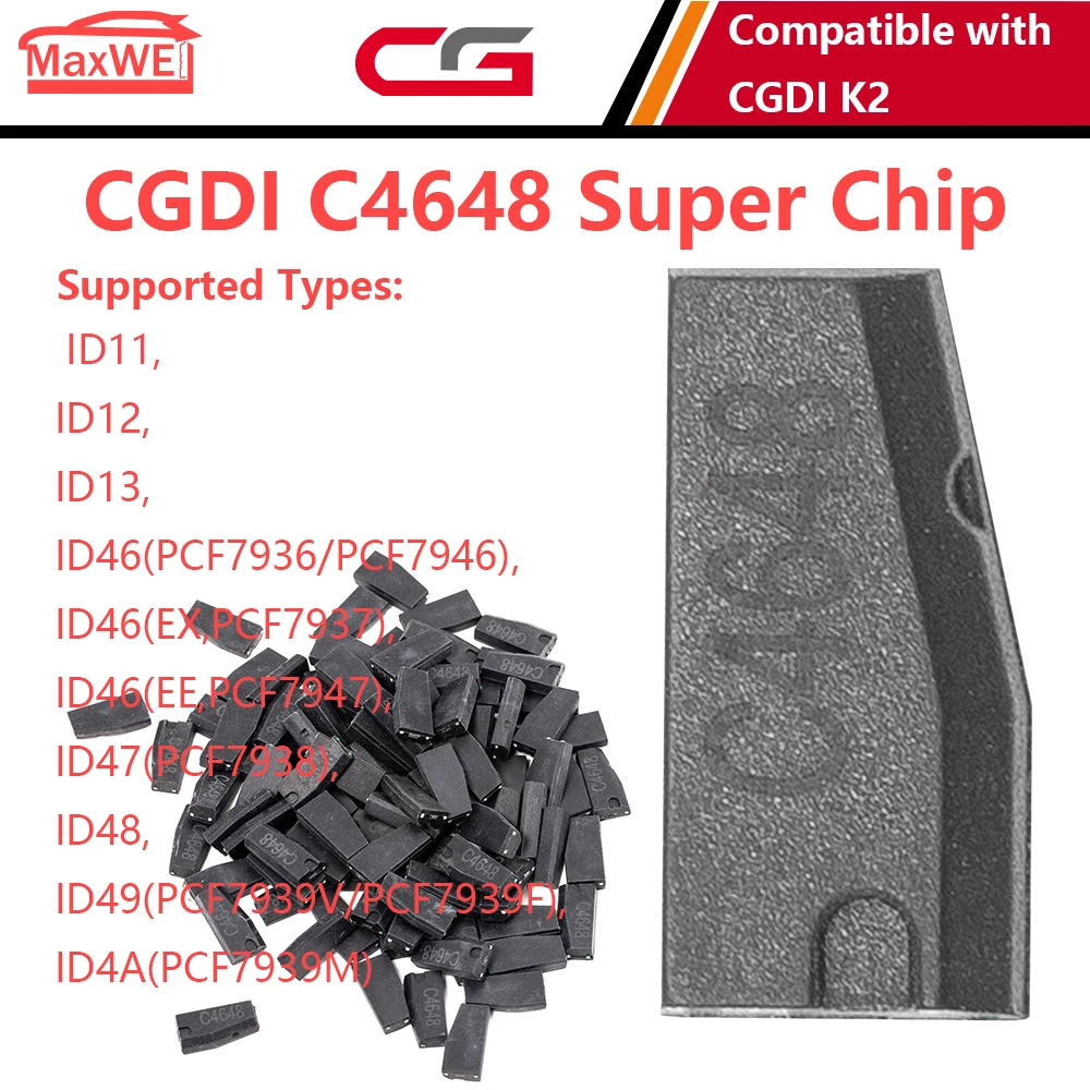 CGDI C4648 Super Chip Smart Key Programmer Tool PK CP8X Super Chip Work with CGDI K2 For ID11 ID12 ID13 ID46 ID47 ID48 ID49 ID4A