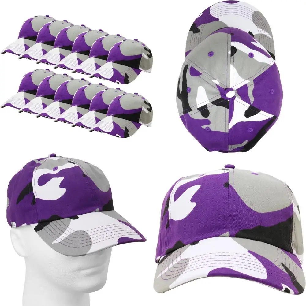 قبعات البيسبول الكلاسيكية 12 عبوة بالجملة، 100% قطن ناعم، حجم قابل للتعديل، قبعات البيسبول السائبة للفرق