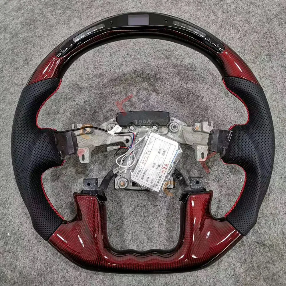 Volante de Carro para Nissan Patrol Y61 Y62 Estilo Racing Controle Inteligente Acessórios de Interior em Fibra de Carbono