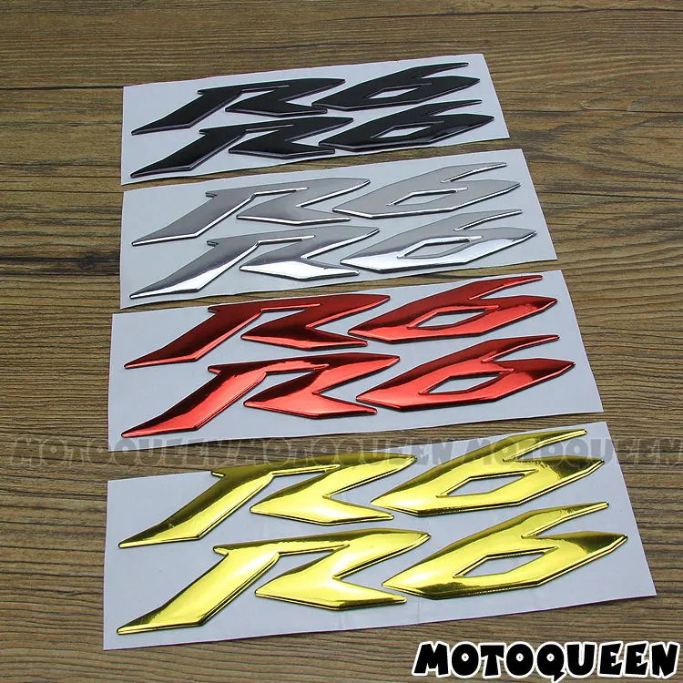 For YZF R6 YZF6000 Stickers Motorcycle 3D Chrome Reflective Decals Tank Pad Shell Body Wind  Fairing Pvc