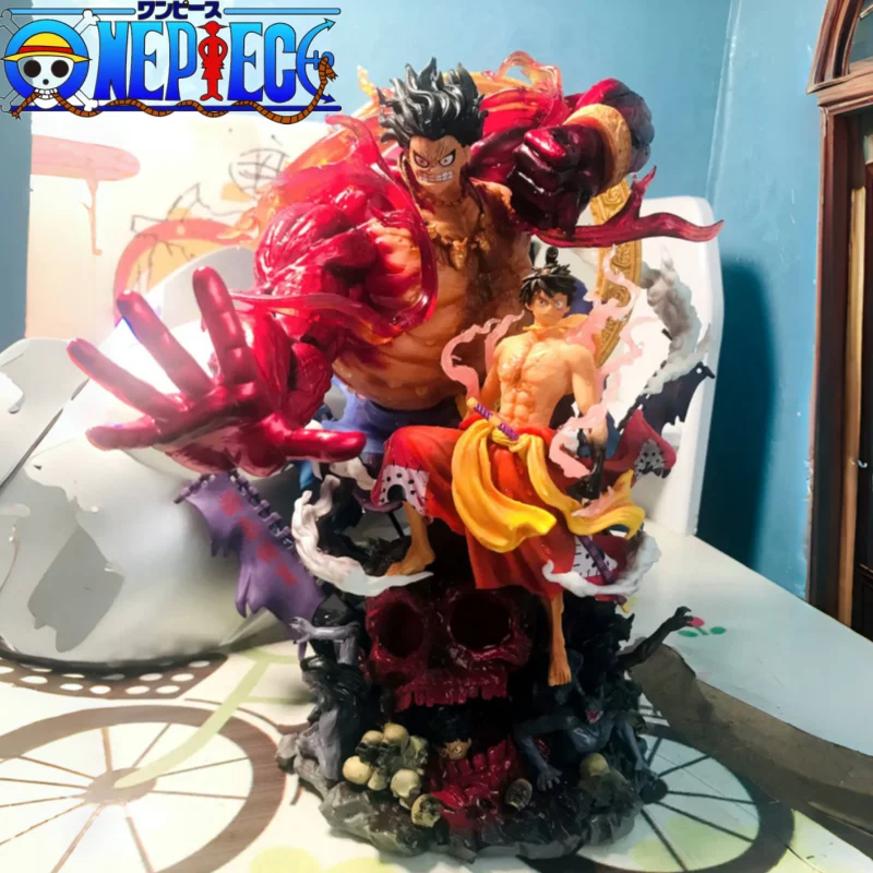 New One Piece Gk Anime Figure Luffy Figures Toys Gear 3 Figurine Red Roc Pvc Statue With Led Collectible Model Decoration Dolls