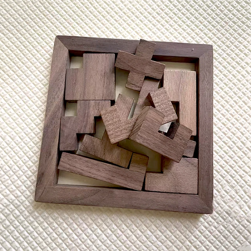 Blocs russes en bois, Puzzle, casse-tête Tangram, défi amusant, forme géométrique, jouets éducatifs cognitifs pour enfants