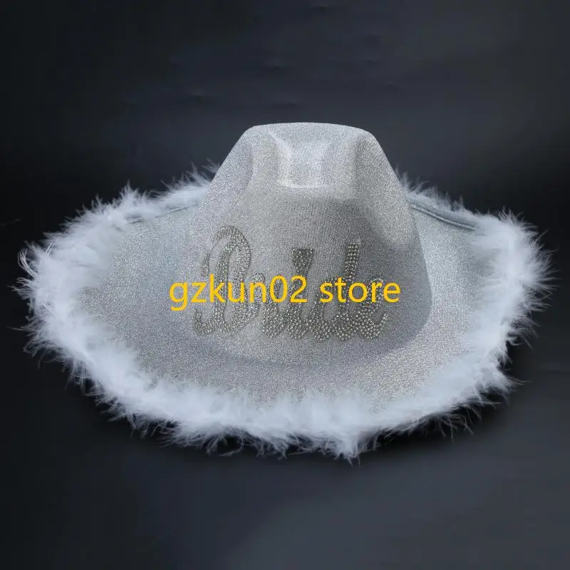 KXRB panna młoda kowbojski kapelusz panna młoda kowbojski kapelusz panna młoda kapelusz wieczór panieński kapelusz na przyjęcie