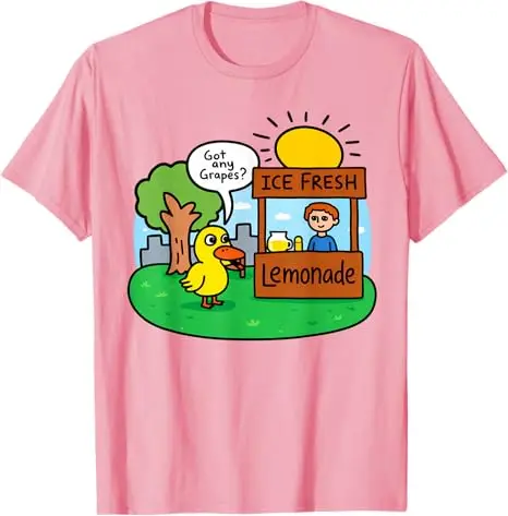 Ice Fresh Lemonade Got Any Grapes Duck Lustige Geschenke Meme T-Shirt Y2K Sommermode Gänse, Entenwitze Grafik-T-Shirt Streetwear Geschenk – Detail 3