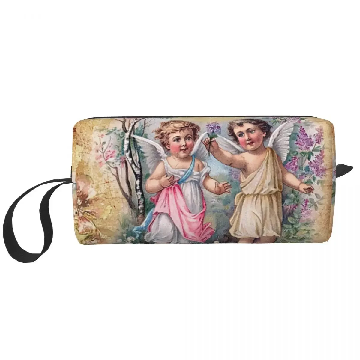 Travel Victorian Angel Vintage Rose Toiletry Bag Fashion Makeup Cosmetic Organizer Women Beauty Storage Dopp Kit Case