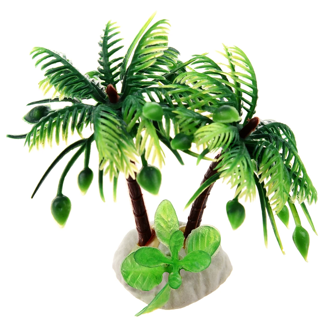 A013 Aquarium Brown Trunk Plastic Coconut Trees