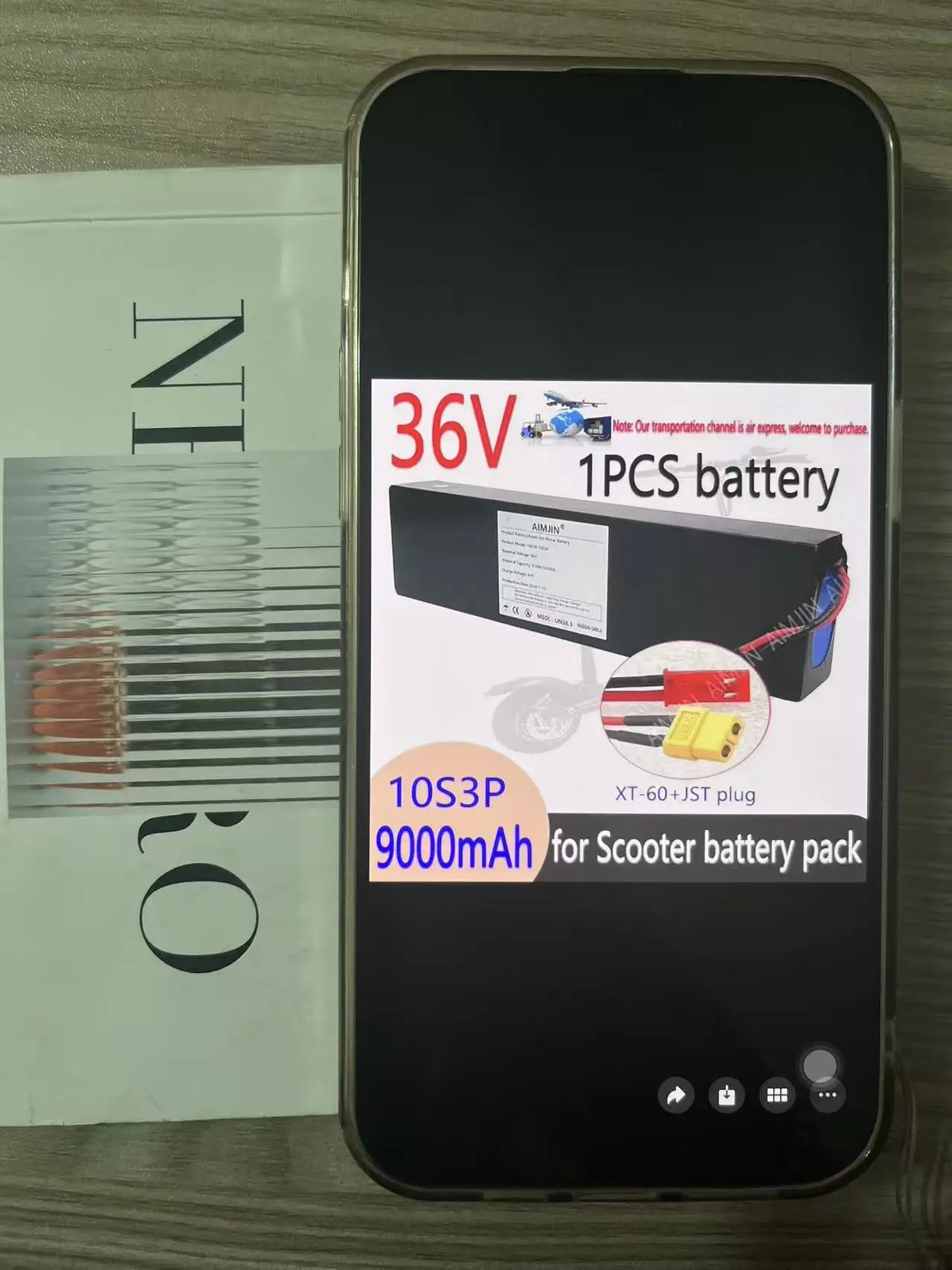 

10S3P 36V XT60 JST Lithium battery pack,For Kugoo S2 / S3 / S4 / M2,etc,accessories,equipped with BMS，Electric scooter battery