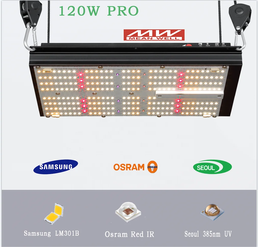 120w manufactures made pro version samsuang 301b red  ir uv full spectrum grow led vertical farming hydroponic growing systems