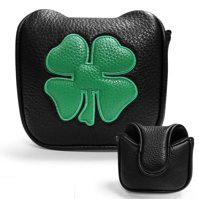 Golf Club Covers Synthetic Leather Square Mallet Cover with Soft Lining Multifunctional Lucky Charm Headcover Stylish Putter