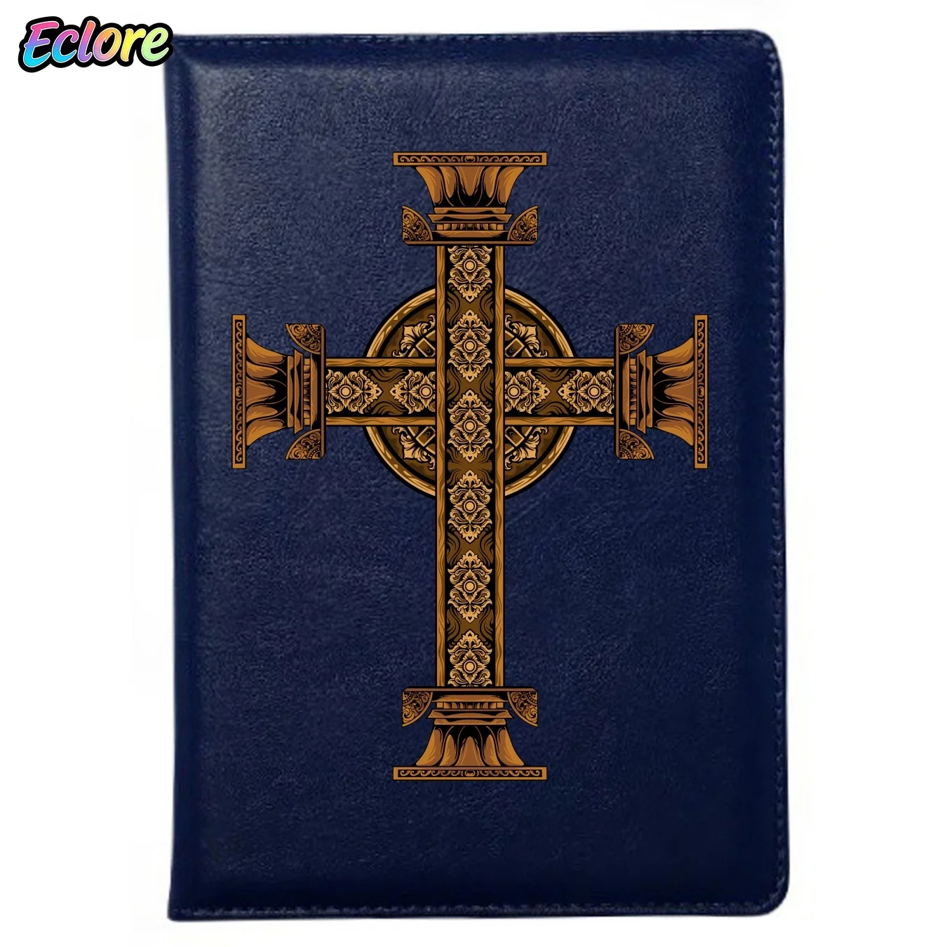 Vintage Pattern Cross PU Leather Notebook Personalized Soft Cover Journal with Bookmark for School Office Diary Business Gift