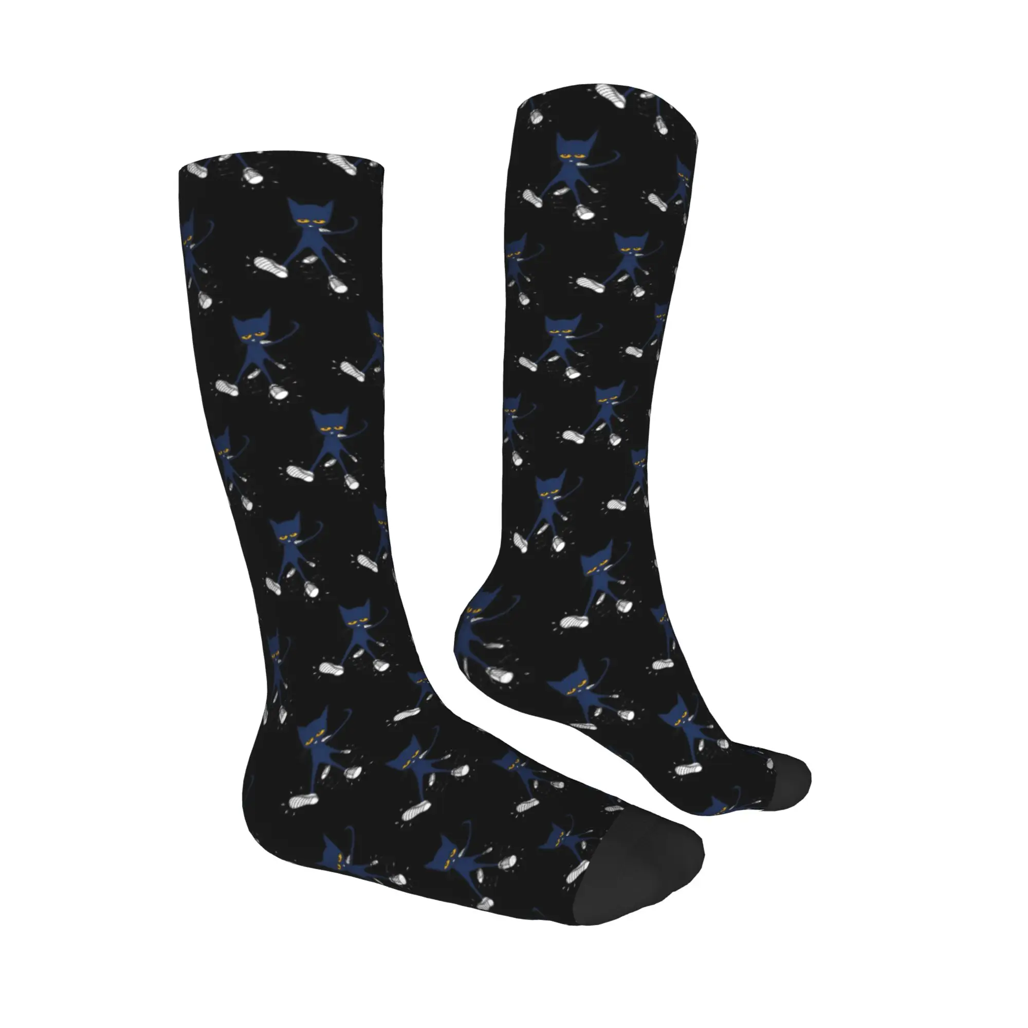 All Seasons Crew Stockings Pete the cat 3 Socks Harajuku Casual Hip Hop Long Socks Accessories for Men Women Christmas Gifts