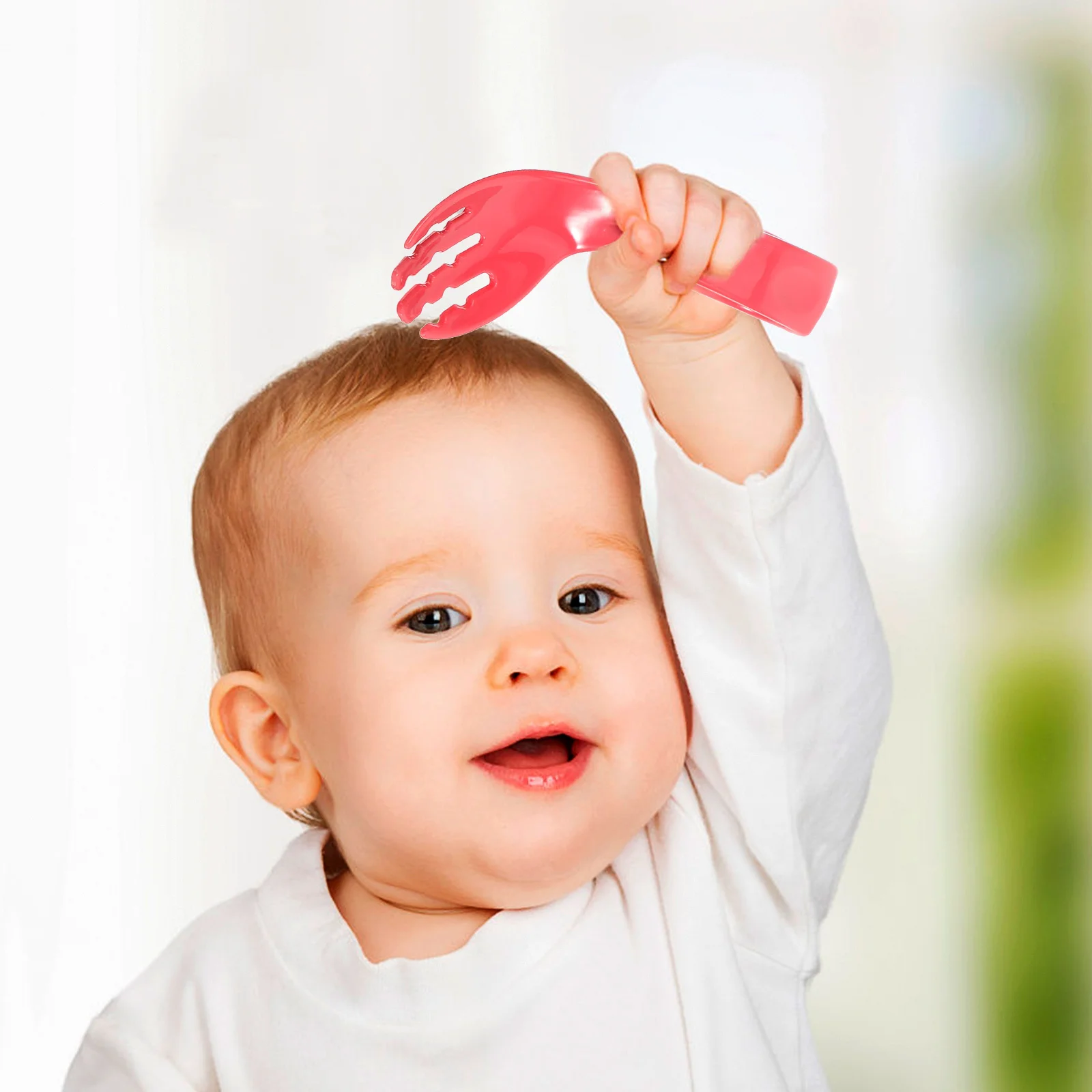 

1Set Baby Feeding Fork Spoon Set Integrated Forming Process Infant Dinning Utensils Specially Designed for Newborn